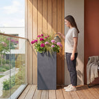 Beton-Pflanzkübel Dunkelgrau – (35 × 35 × 70 cm)